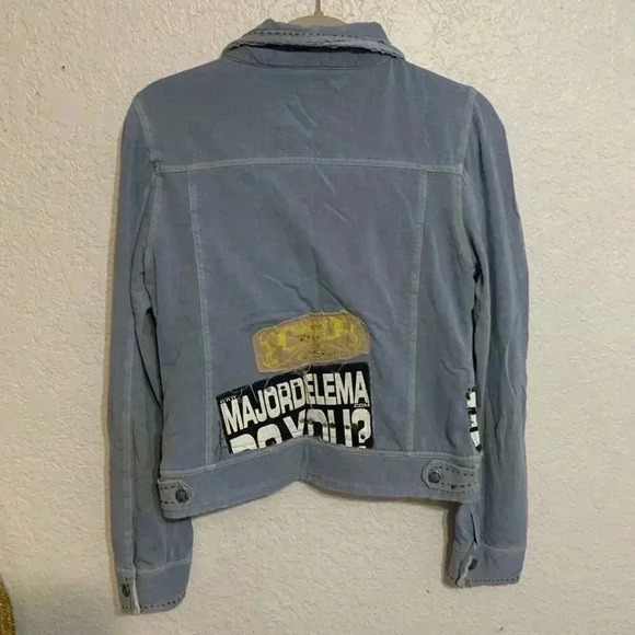 Major de lema Womens Blue Jacket soft button down collared with long sleeves M - Picture 12 of 16